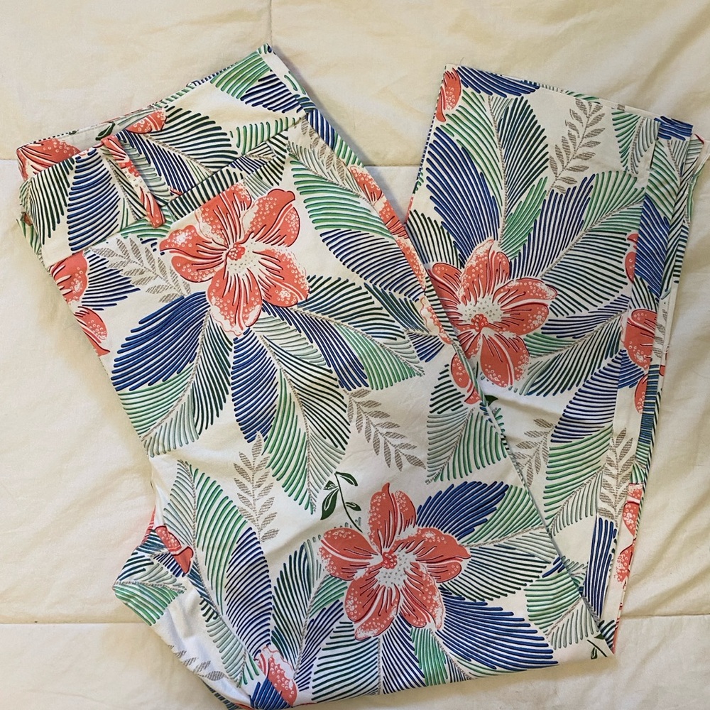 Ann Taylor Floral Cropped Pants - Multicolor
